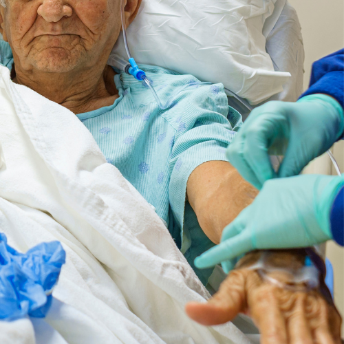 Neglect by care home staff results in hospital admission for elderly gentleman